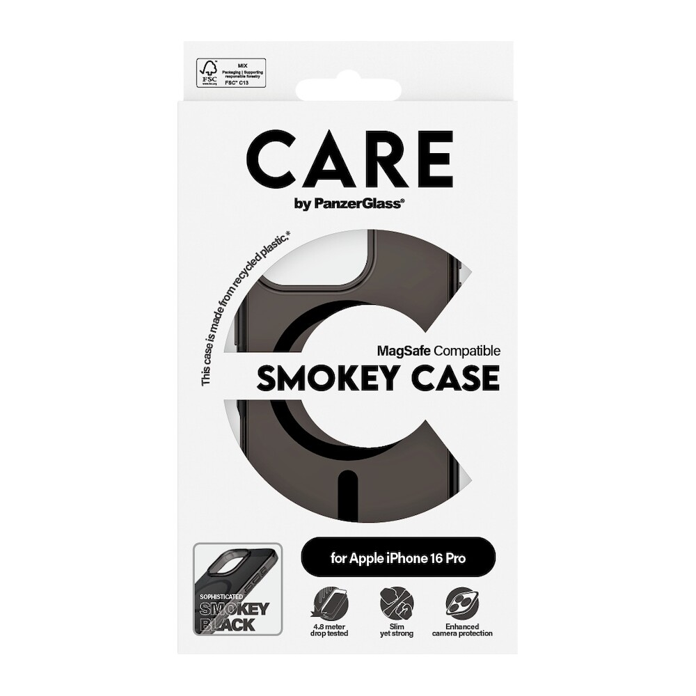 PanzerGlass-CARE-kryt-Apple-iPhone-16-Pro-MagSafe-Smokey-kourovy-cerny