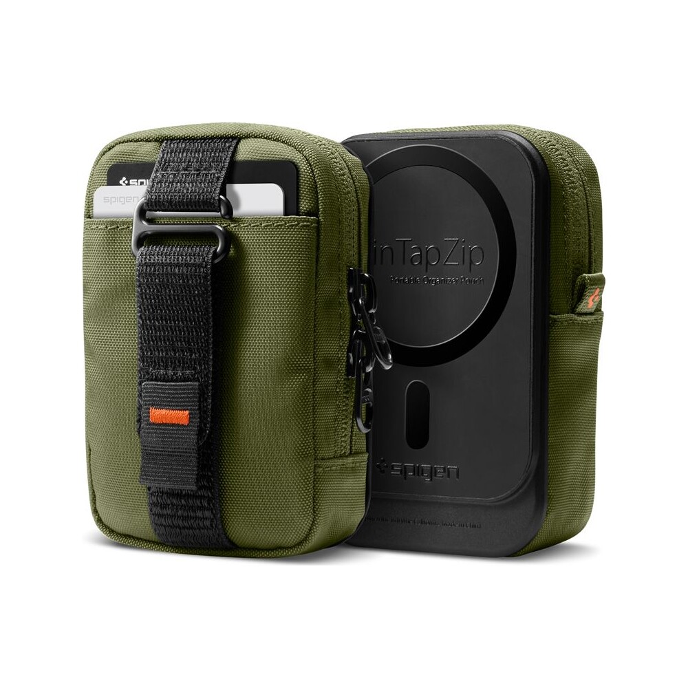Spigen-Portable-Organizer-Pouch-TintapZip-MagSafe-organizer-olivove-zeleny