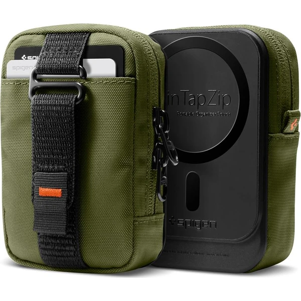 Spigen-Portable-Organizer-Pouch-TintapZip-MagSafe-organizer-olivove-zeleny