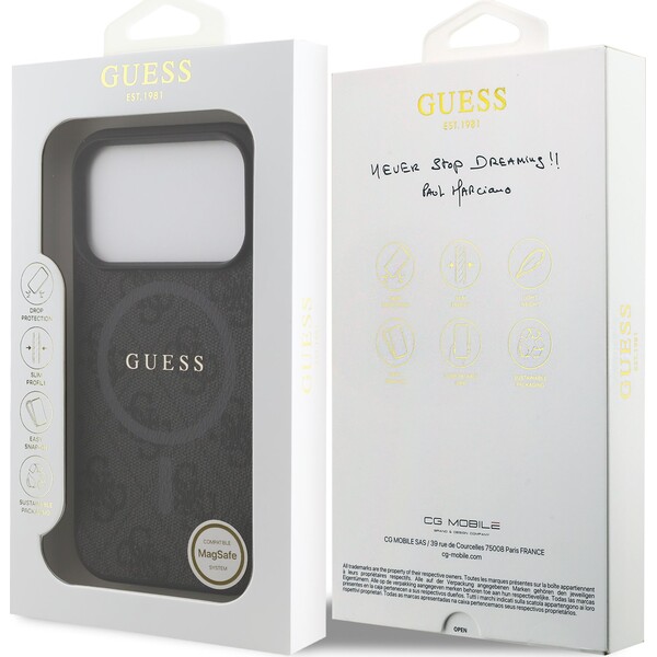 Guess-PU-Leather-4G-Colored-Ring-MagSafe-Zadni-Kryt-pro-iPhone-17-Pro-cerny