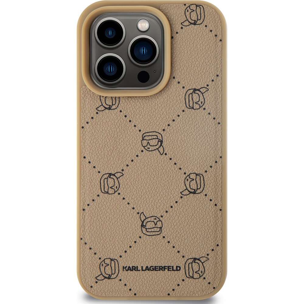 Karl-Lagerfeld-PU-Karl-Heads-Pattern-Magsafe-zadni-kryt-pro-iPhone-15-Pro-bezovy