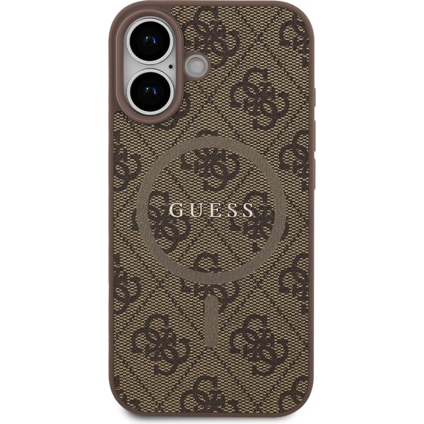 Guess-PU-Leather-4G-Colored-Ring-MagSafe-Zadni-Kryt-pro-iPhone-17-hnedy