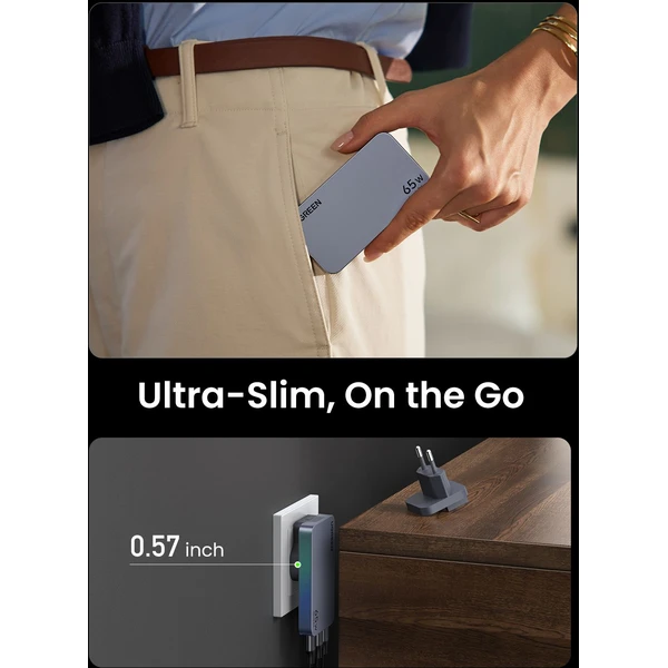 UGREEN Nexode Pro 65W GaN nabíječka s USB-C/USB-A šedá - Nabíječky - Obrázek 45e565ceff3d45319801a1ed6debf8ef