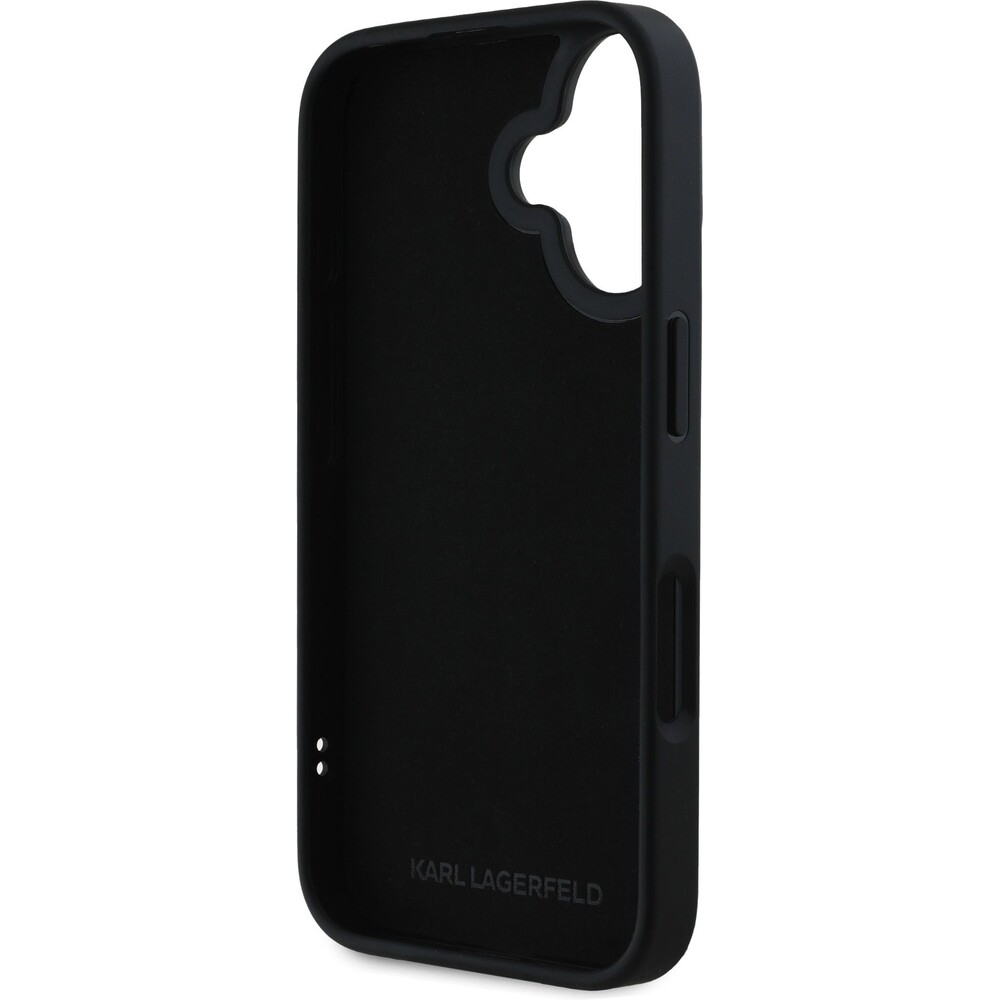Karl-Lagerfeld-3D-Rubber-Glitter-Logo-kryt-iPhone-16-cerny