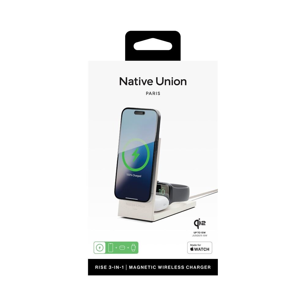 Native-Union-Rise-3v1-Qi2-MagSafe-bezdratova-nabijecka-s-adaptery-seda