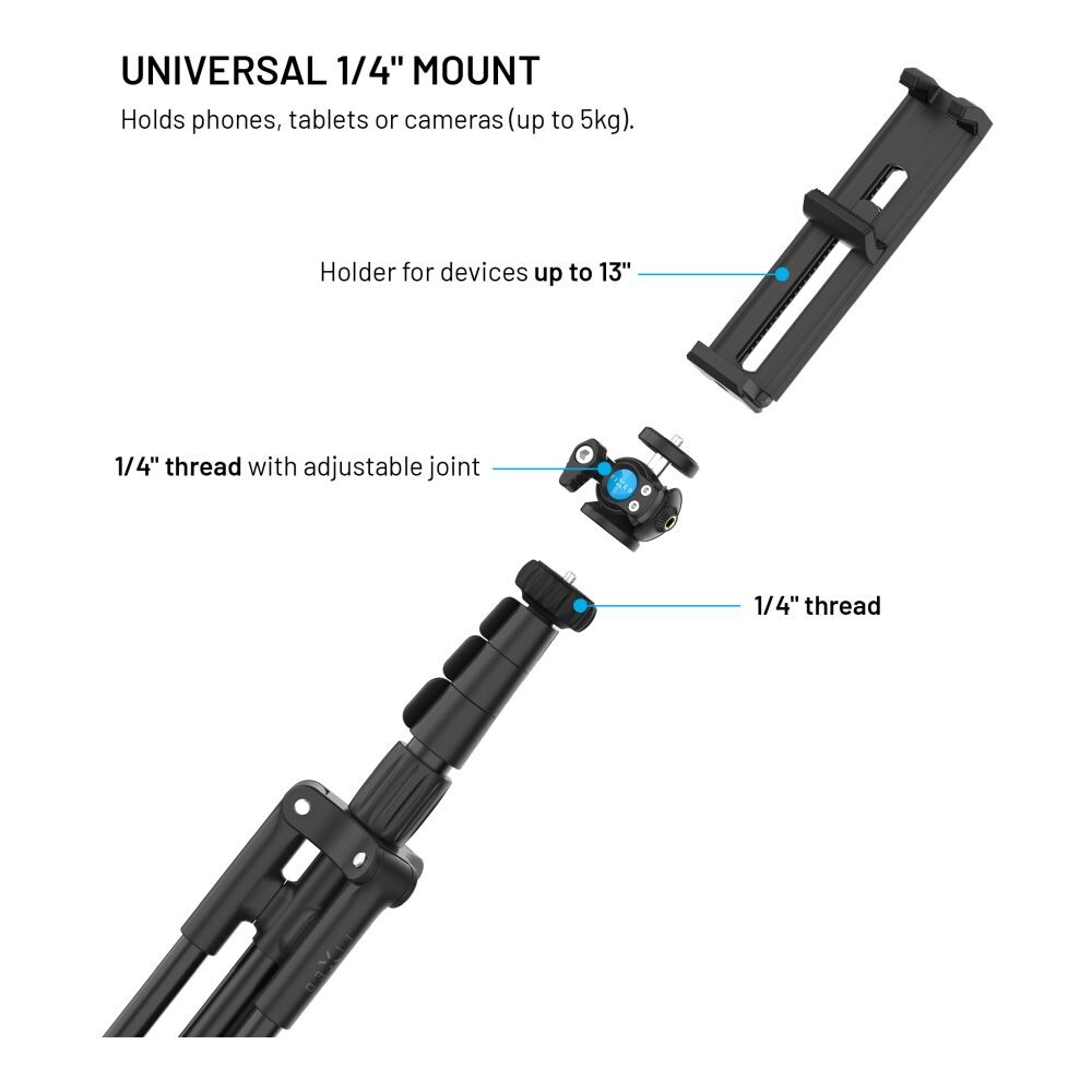 FIXED-Creator-Tripod-extra-dlouhy-stativ-1-9-m-1-4-zavit-cerny