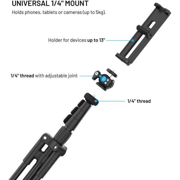 FIXED-Creator-Tripod-extra-dlouhy-stativ-1-9-m-1-4-zavit-cerny