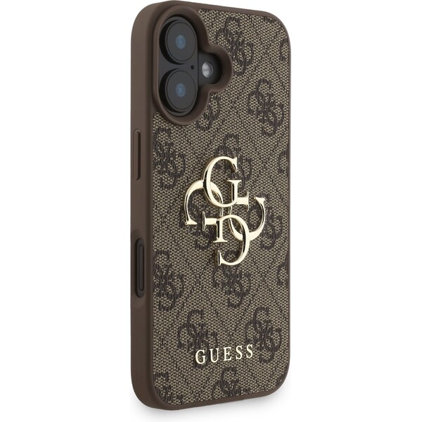 Guess-PU-4G-Metal-Logo-Strap-kryt-iPhone-16-hnedy