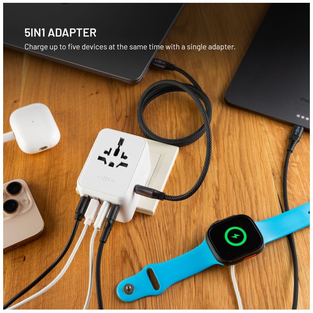FIXED-Voyager-70W-cestovni-adapter-pro-EU-UK-USA-AUS-3xUSB-C-a-2xUSB-GaN-PD-bily