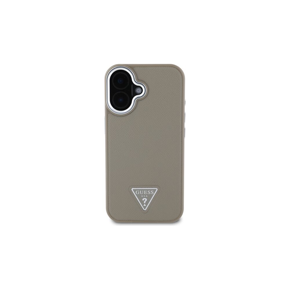 Guess-PU-Grained-Triangle-Logo-kryt-pro-iPhone-16-hnedy