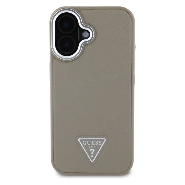 Guess-PU-Grained-Triangle-Logo-kryt-pro-iPhone-16-hnedy