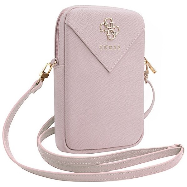 Guess-PU-Grained-4G-Metal-Logo-taska-na-telefon-se-zipem-ruzova