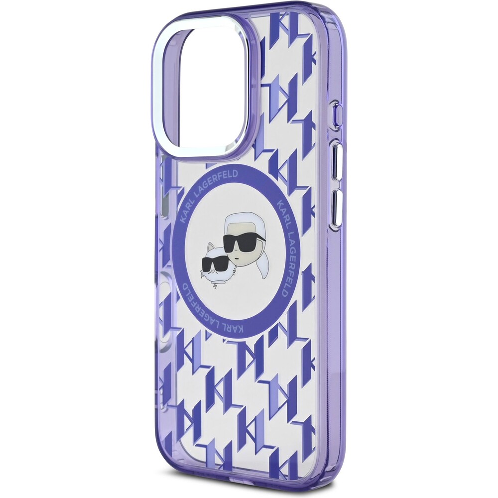 Karl-Lagerfeld-IML-Monogram-K-CH-Heads-MagSafe-kryt-pro-iPhone-16-Pro-fialovy