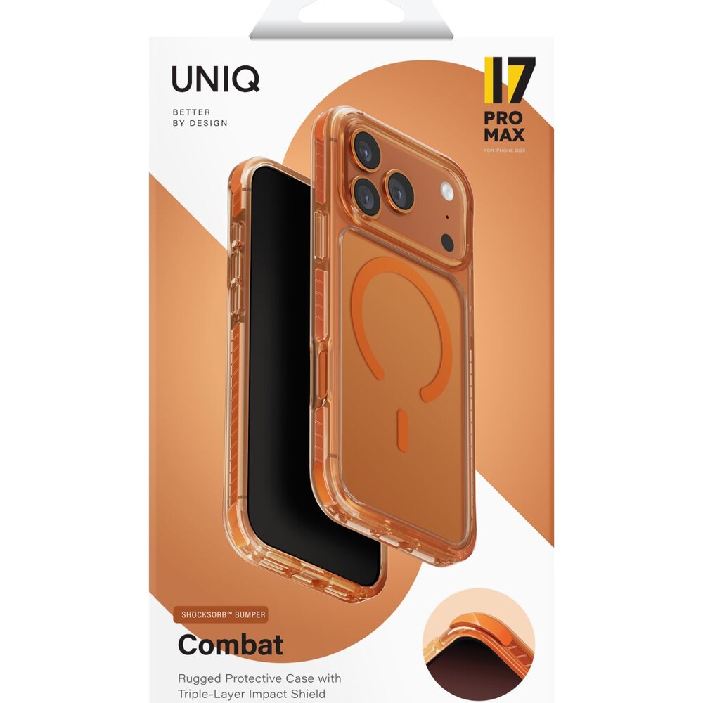 UNIQ-Combat-MagClick-MagSafe-kryt-iPhone-17-Pro-Max-Volt-Orange