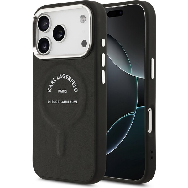 Karl-Lagerfeld-PU-RSG-Logo-MagSafe-kryt-iPhone-17-Pro-Max-cerny