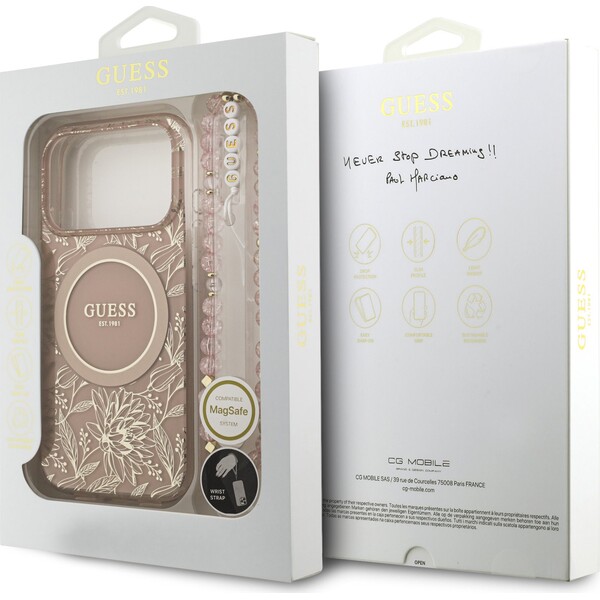 Guess-IML-Flowers-Allover-Strap-MagSafe-kryt-iPhone-17-Pro-ruzovy