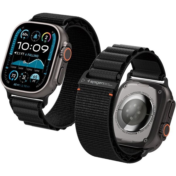 Spigen-Fabric-Band-hook-reminek-Apple-Watch-49-46-45-44mm-cerny