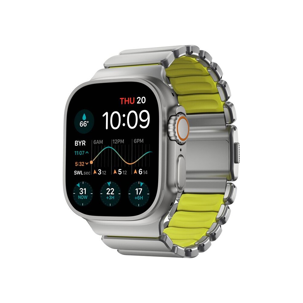 Nomad-Stratos-Band-FKM-reminek-Apple-Watch-45-46-49mm-Natural-Titanium-Volt