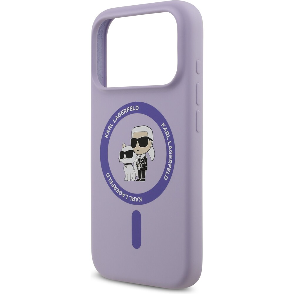 Karl-Lagerfeld-Liquid-Silicone-Karl-and-Choupette-MagSafe-kryt-iPhone-17-Pro-fialovy