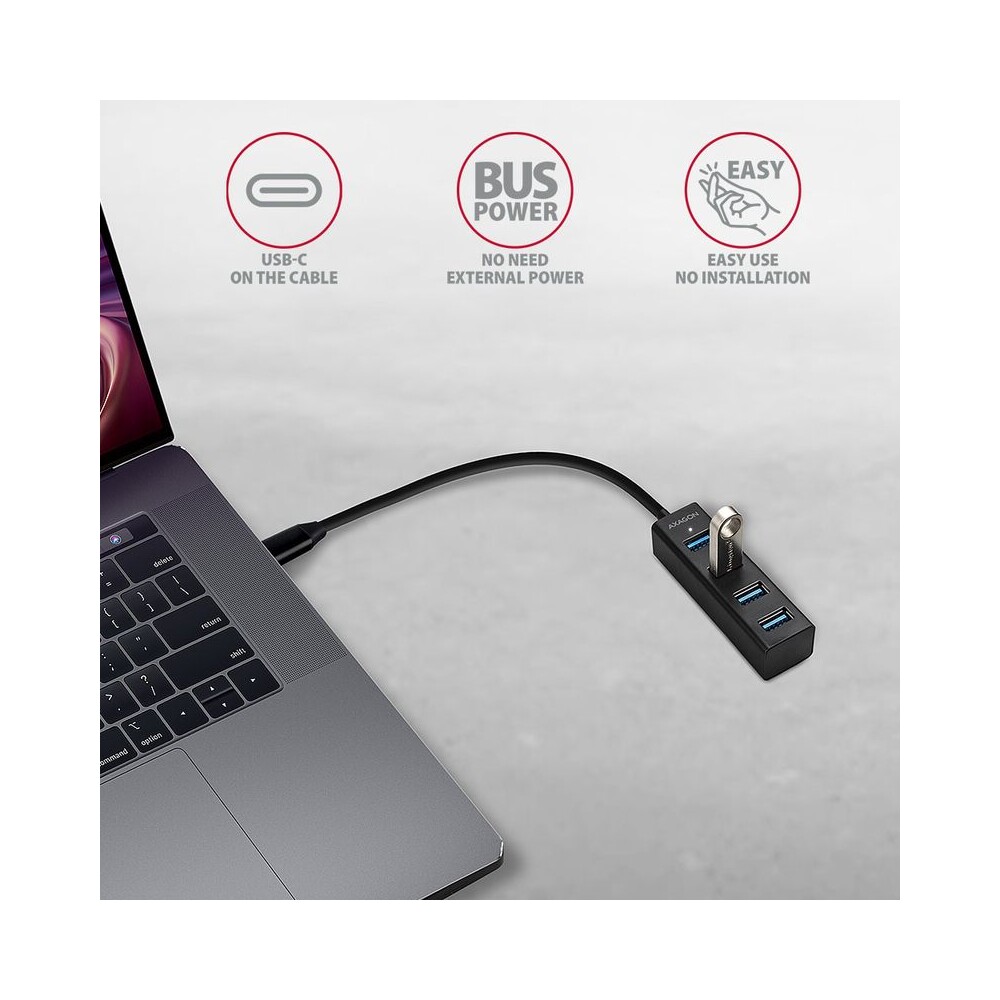 AXAGON-HUEM1C-4x-USB-3-2-Gen-1-MINI-hub-kovovy-kabel-USBC-20cm