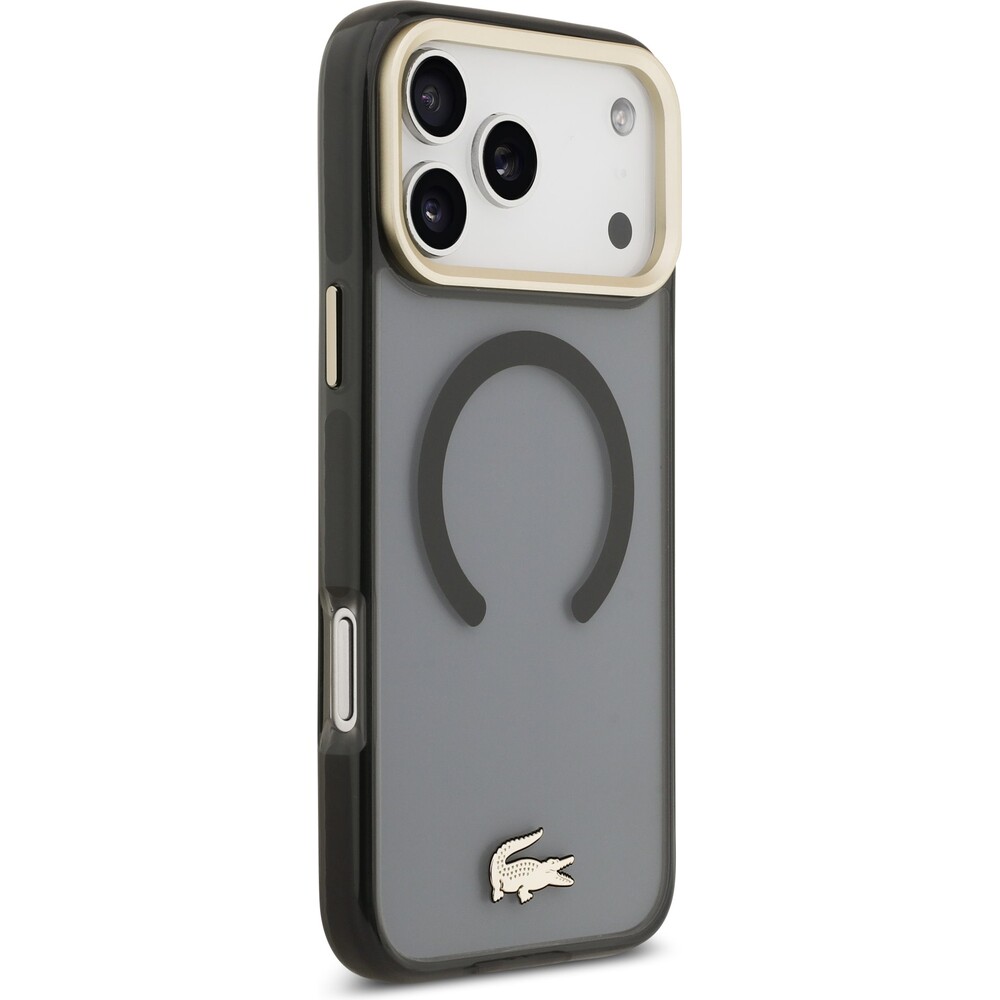 Lacoste-PC-TPU-Frosted-Finish-Gold-Logo-MagSafe-kryt-iPhone-17-Pro-Max-cerny