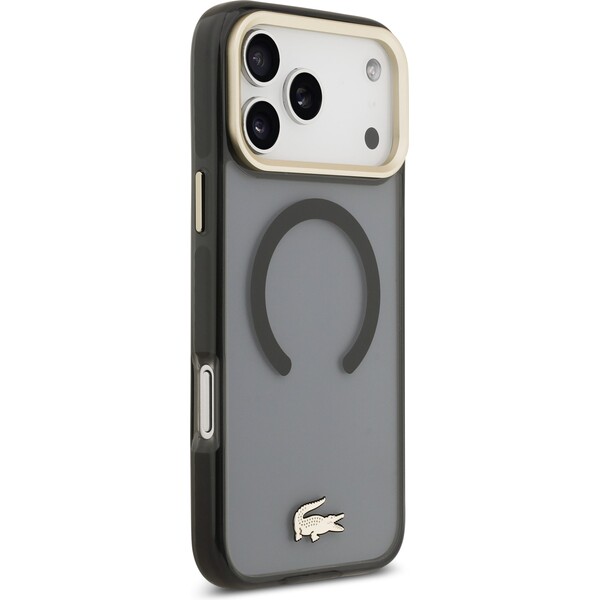Lacoste-PC-TPU-Frosted-Finish-Gold-Logo-MagSafe-kryt-iPhone-17-Pro-Max-cerny