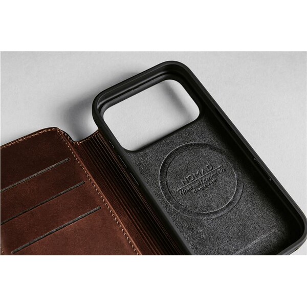 Nomad-Modern-Leather-Folio-Horween-MagSafe-kozene-pouzdro-iPhone-17-Pro-Max-Rustic-Brown