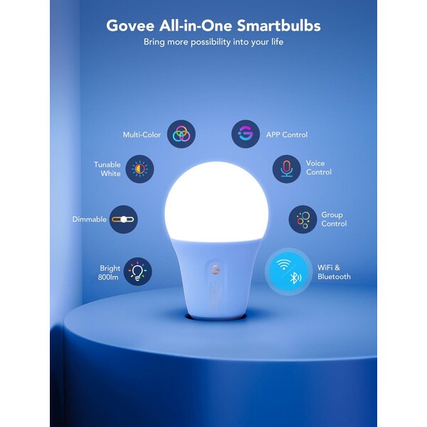Govee-Smart-zarovka-RGBWW-9W-60W-800lm-E27-Long-Life
