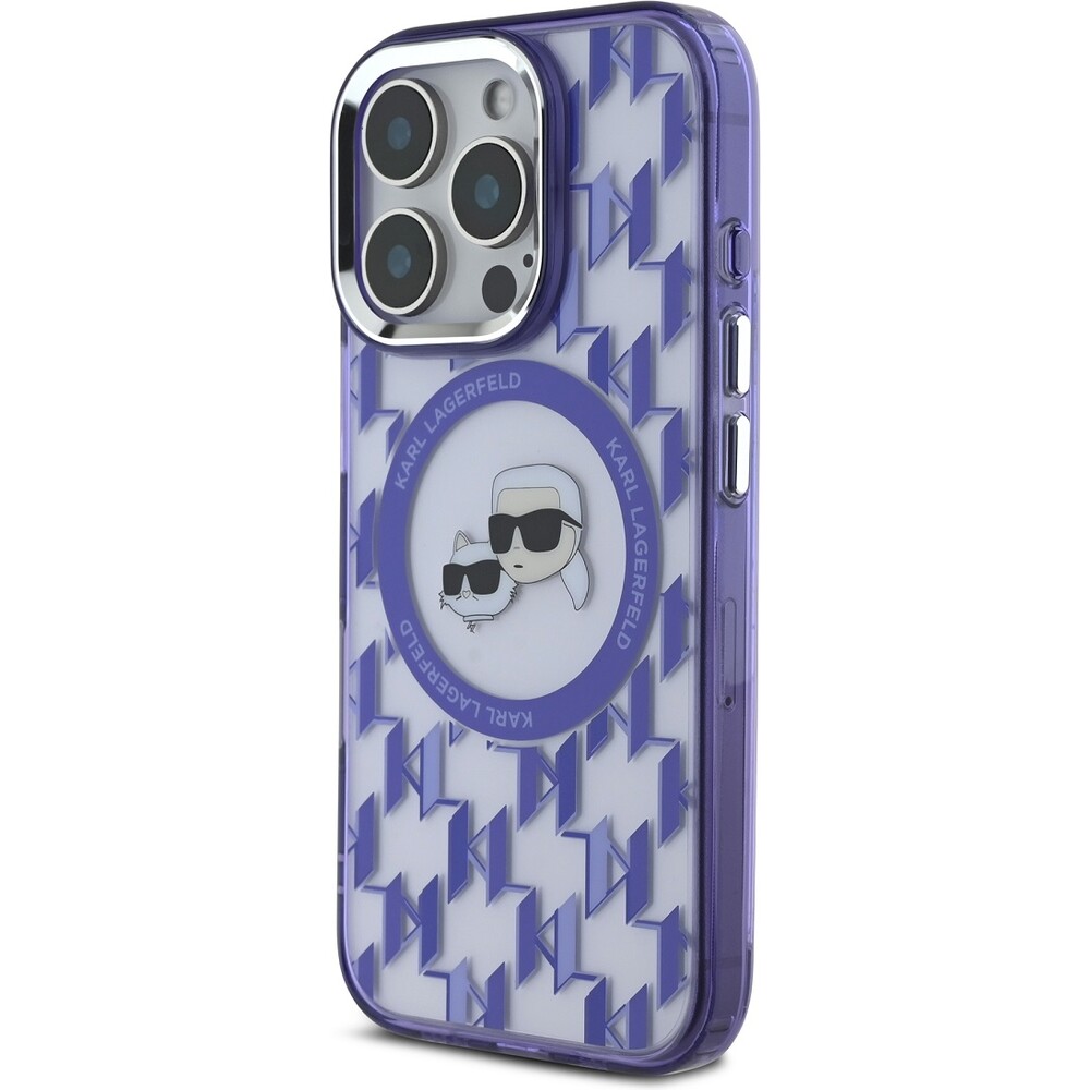 Karl-Lagerfeld-IML-Monogram-K-CH-Heads-MagSafe-kryt-pro-iPhone-16-Pro-Max-fialovy