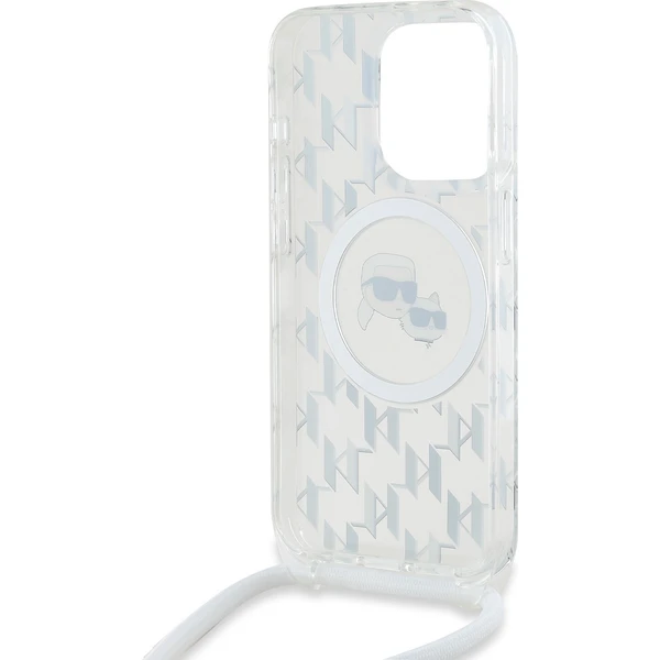 Karl Lagerfeld IML Monogram Crossbody K&CH Heads MagSafe zadní kryt iPhone 15 Pro čirý - Pouzdra - Obrázek 4AP5000J01