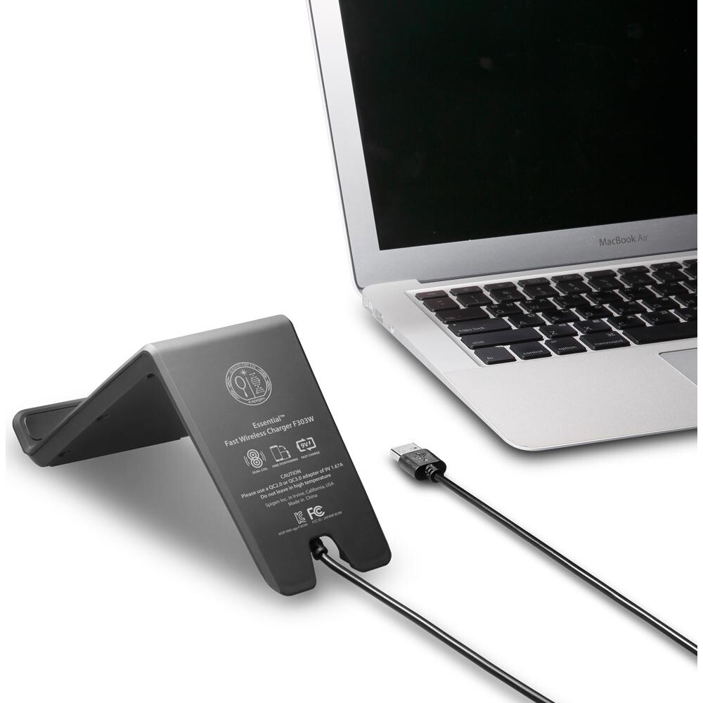 Spigen-Essential-F303W-bezdratova-nabijecka-s-rychlonabijenim-cerna