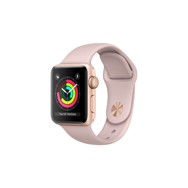 Apple Watch Series 3 38mm zlatý hliník s pískově růžovým sportovním  řemínkem (2017)