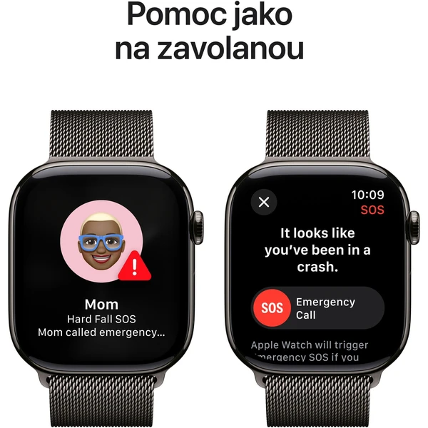Apple Watch Series 10 Cellular 46mm Břidlicově šedý titan s břidlicově šedým milánským tahem S/M - Chytré hodinky - Obrázek 4EQ7000K01