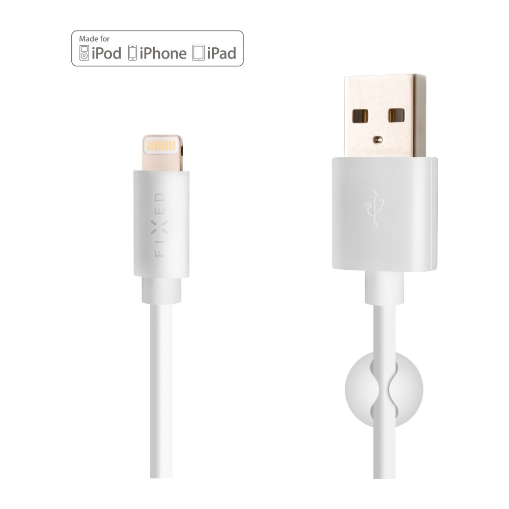 FIXED-Rapid-Charge-USB-A-Lightning-napajeci-kabel-12W-1m-bily