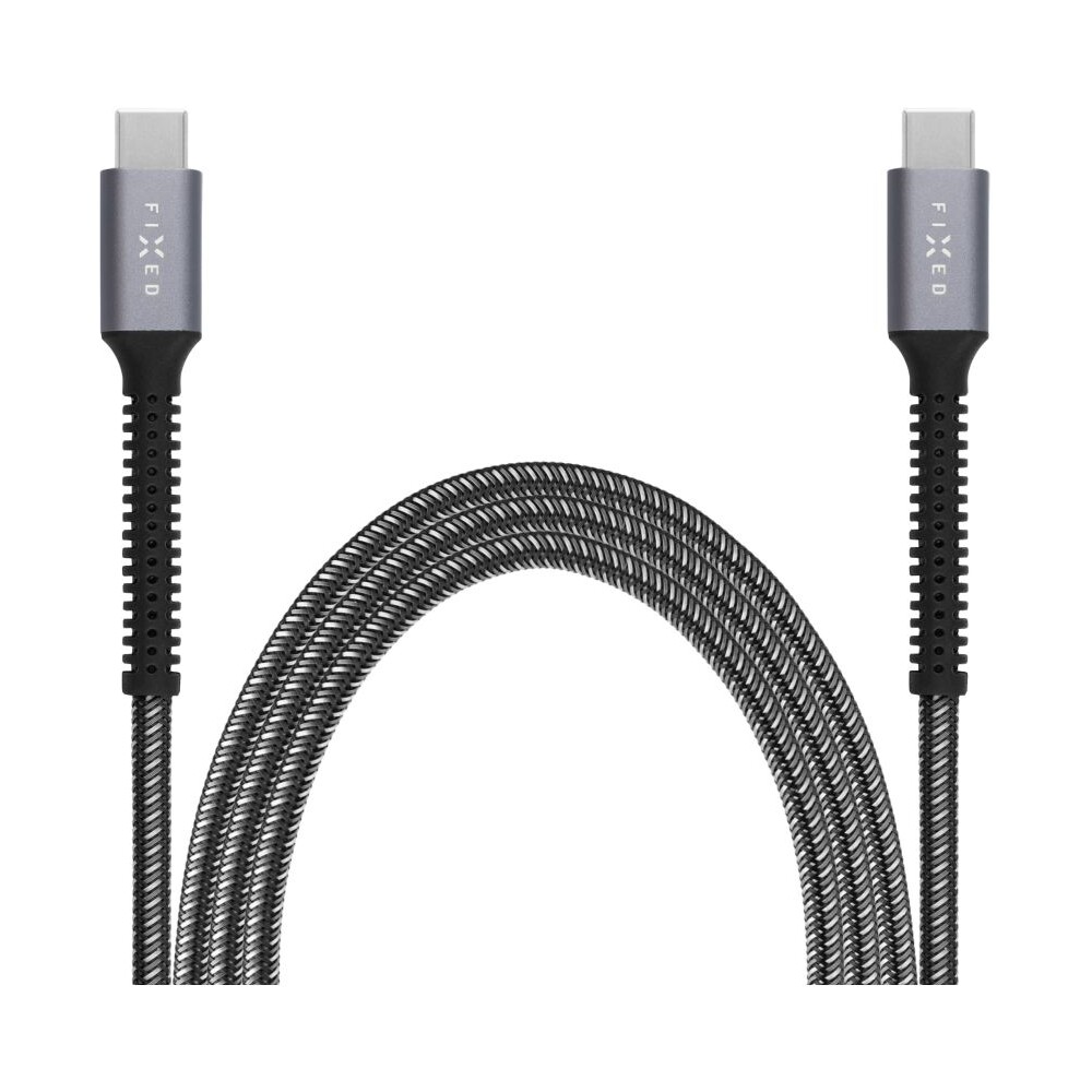 FIXED-Armor-USB-C-USB-C-napajeci-kabel-240W-2m-sedy