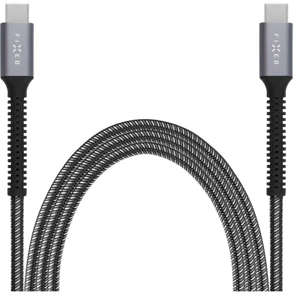 FIXED-Armor-USB-C-USB-C-napajeci-kabel-240W-2m-sedy