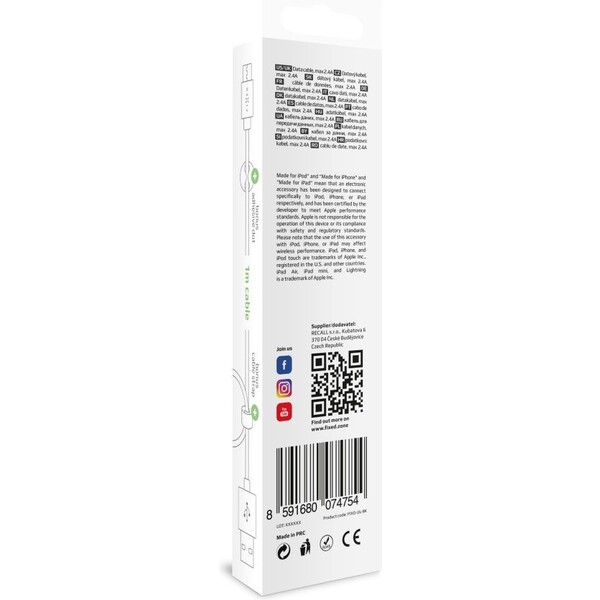 FIXED-Rapid-Charge-USB-A-USB-C-napajeci-kabel-1m-bily