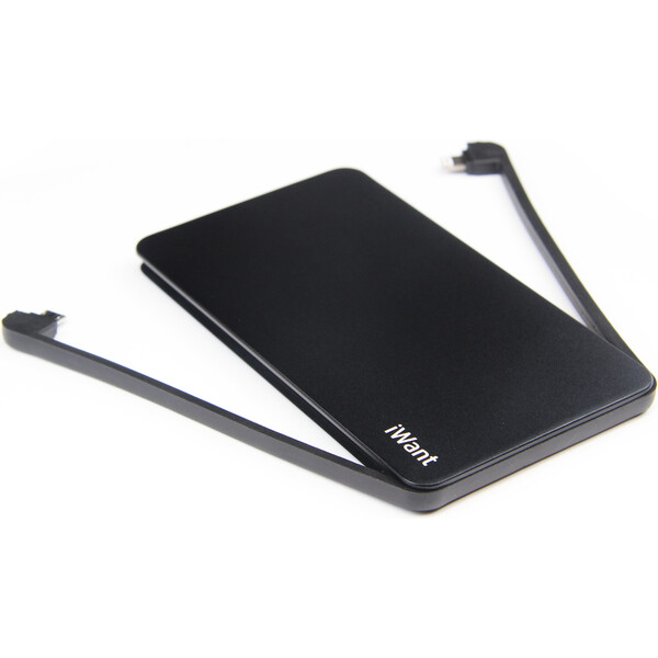 iWant-powerbanka-s-Lightning-a-microUSB-konektorem-5000-mAh-cerna