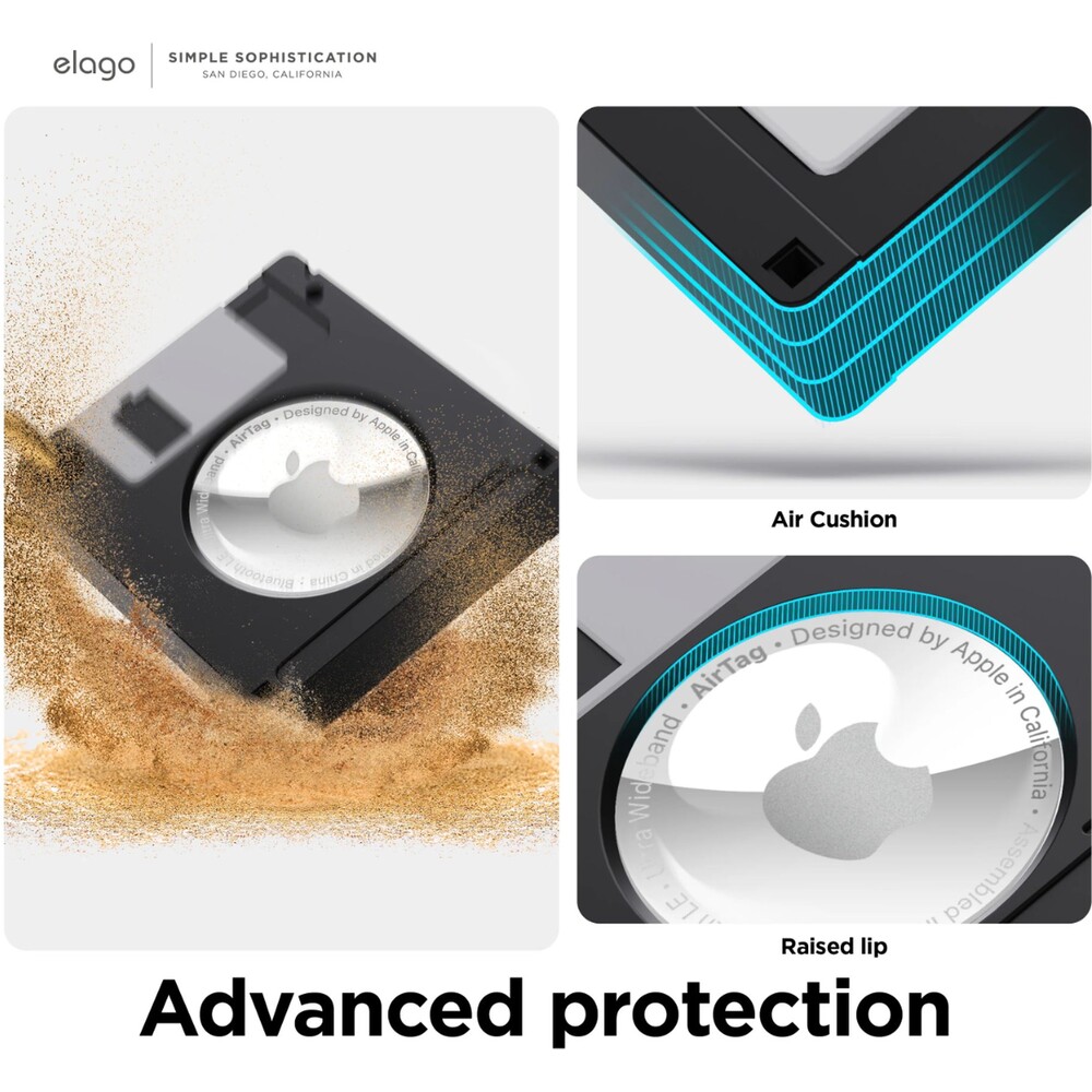 ELAGO-Floppy-Disk-pouzdro-pro-Apple-AirTag-cerne