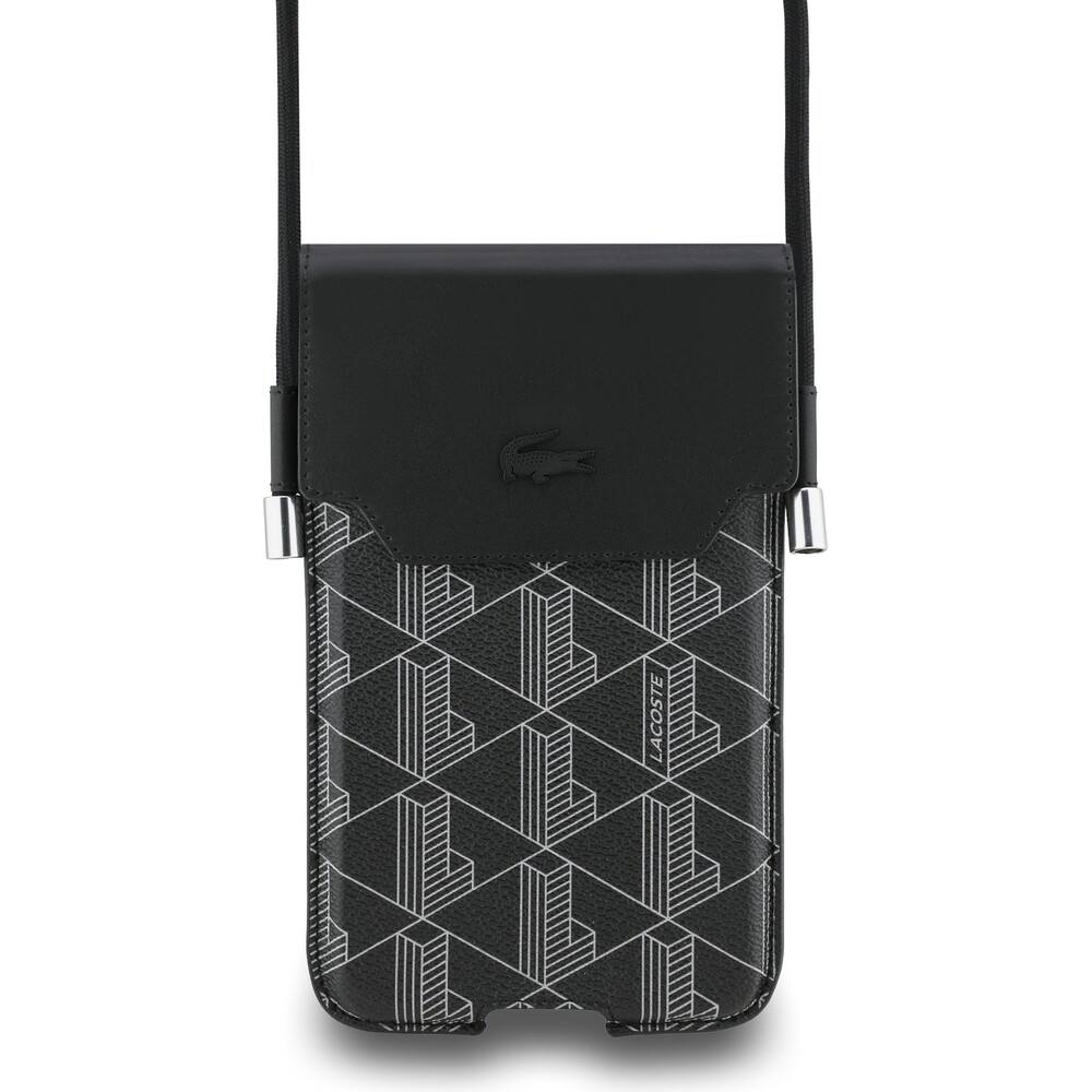 Lacoste-PVC-Blend-Monogram-Metal-Logo-kapsa-na-telefon-XL-cerna