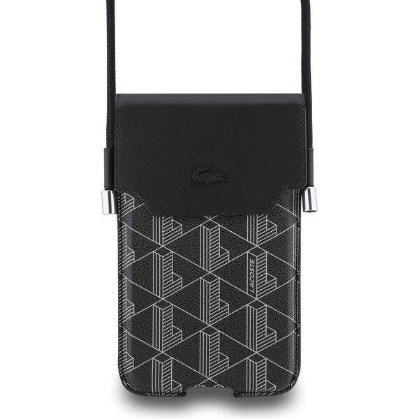Lacoste-PVC-Blend-Monogram-Metal-Logo-kapsa-na-telefon-XL-cerna