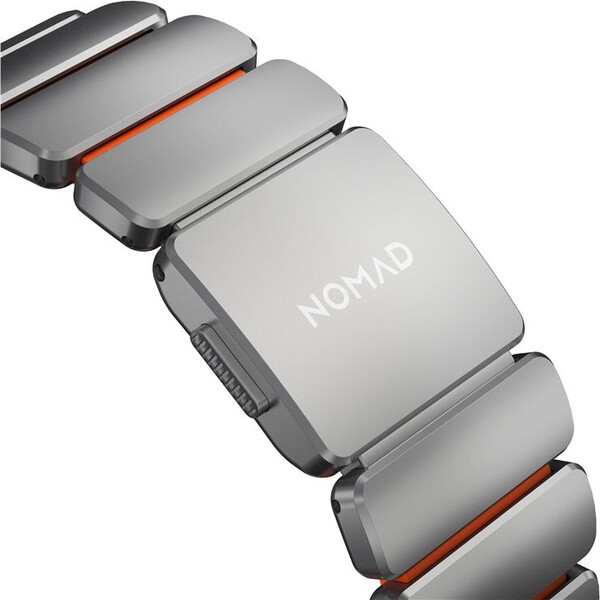 Nomad-Stratos-Band-FKM-reminek-Apple-Watch-45-46-49mm-Natural-Titanium-Ultra-Orange