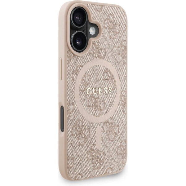 Guess-PU-Leather-4G-Colored-Ring-Strap-MagSafe-kryt-iPhone-16-ruzovy
