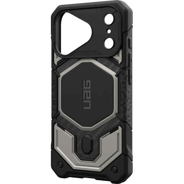 UAG-Monarch-Pro-MagSafe-Titanium-kryt-iPhone-18-Pro-17-Pro-stribrny