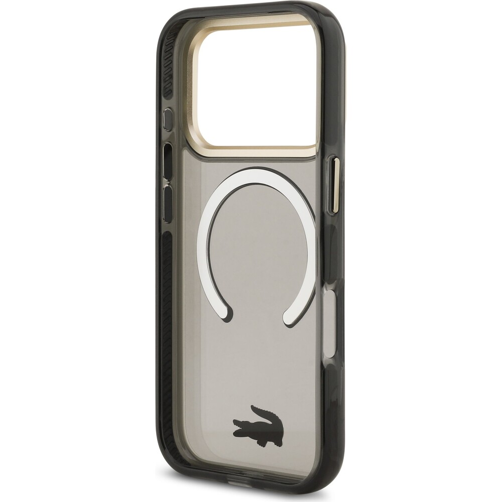 Lacoste-PC-TPU-Frosted-Finish-Gold-Logo-MagSafe-kryt-iPhone-17-Pro-cerny