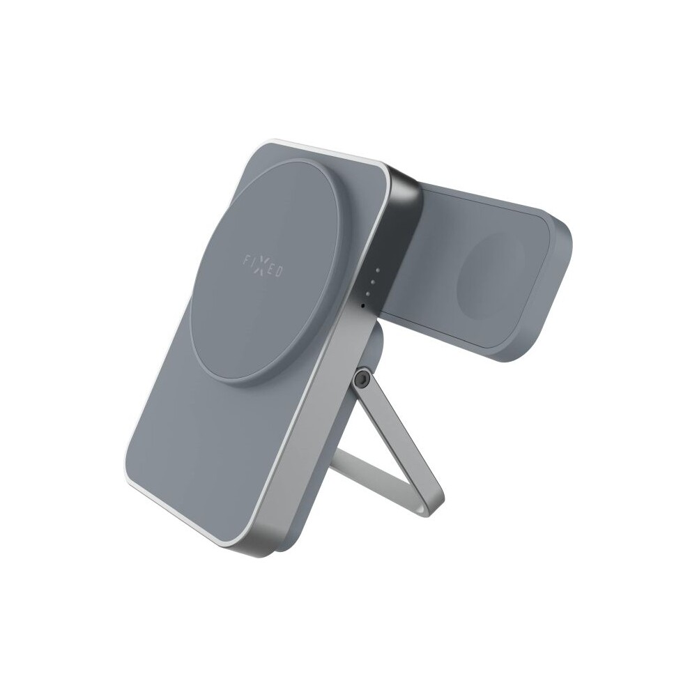 FIXED-MagZen-5-Stand-MagSafe-powerbanka-5000-mAh-se-stojankem-20W-seda