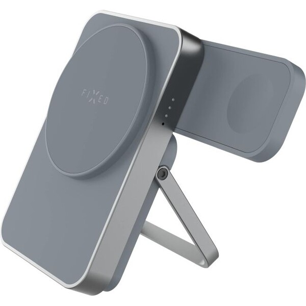 FIXED-MagZen-5-Stand-MagSafe-powerbanka-5000-mAh-se-stojankem-20W-seda