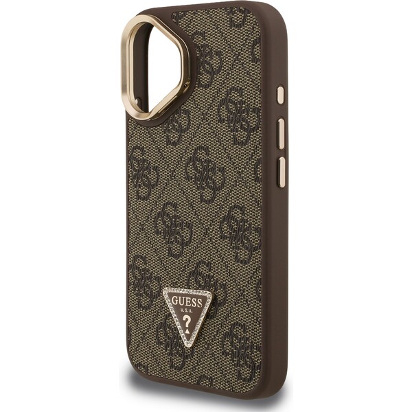 Guess-PU-4G-Strass-Triangle-Logo-Stand-Camera-Frame-MagSafe-kryt-iPhone-16-hnedy