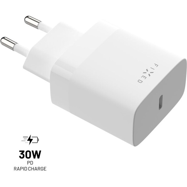 FIXED-USB-C-PD-sitova-nabijecka-30W-bila