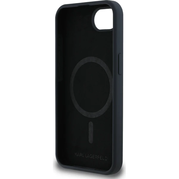Karl-Lagerfeld-Liquid-Silicone-K-CH-Heads-MagSafe-kryt-iPhone-17e-16e-cerny